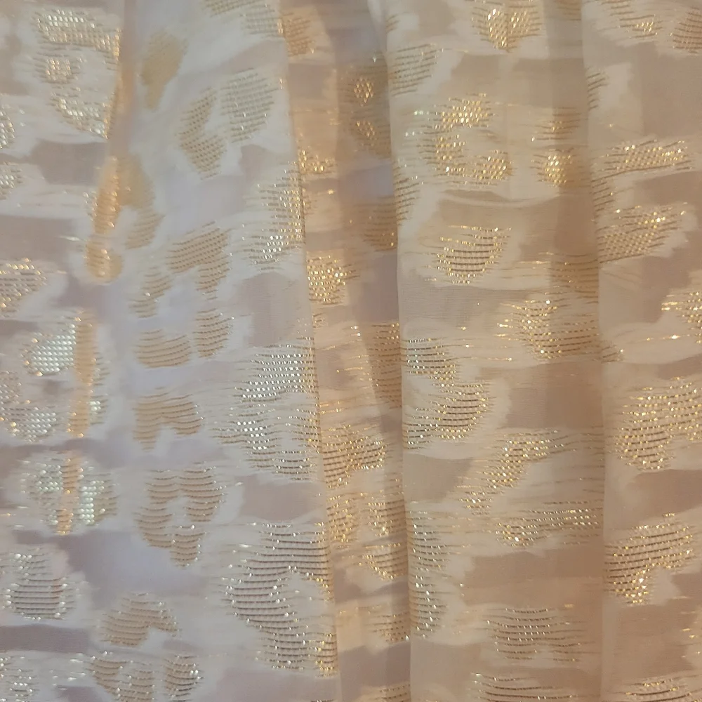 Anthropologie Burnout Shimmer Maxi Skirt, White & Gold, Side Zipper, NWT, Small - Picture 10 of 16